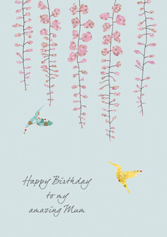 EH257 - Wisteria and hummingbirds - Mum birthday