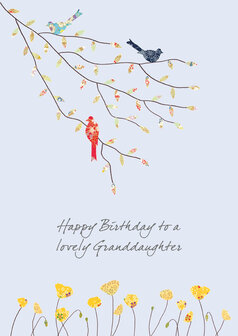 EH267 - Birds and poppies - Granddaughter birthday