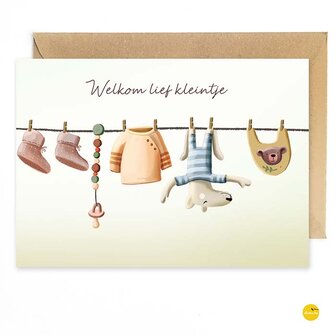 WK0016nl Geboorte waslijn-Welkom lief kleintje
