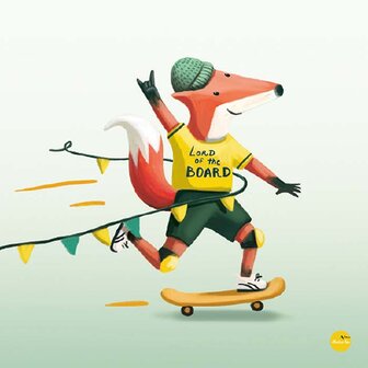 WK0029eng Skateboard vosje Have a rolling happy day!